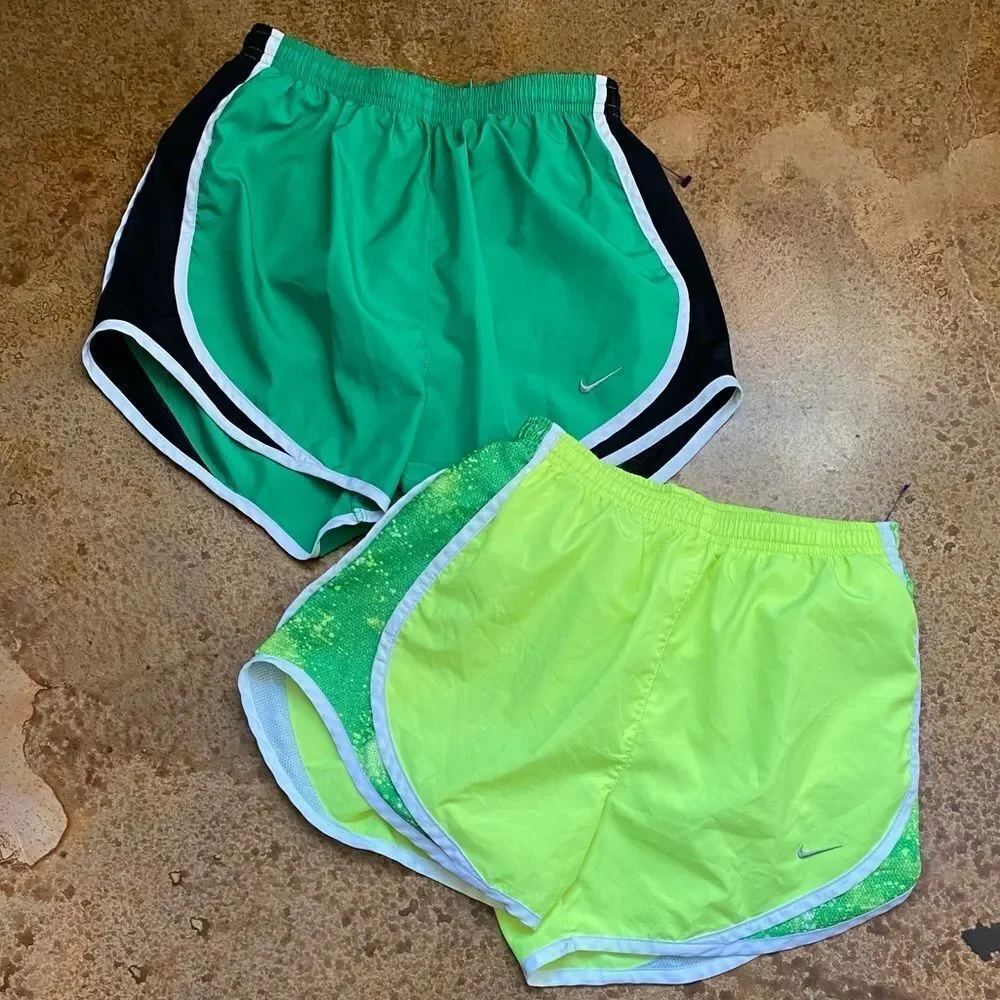 Nike green‎ and neon yellow  2 pack Dri-FIT Tempo Running Shorts